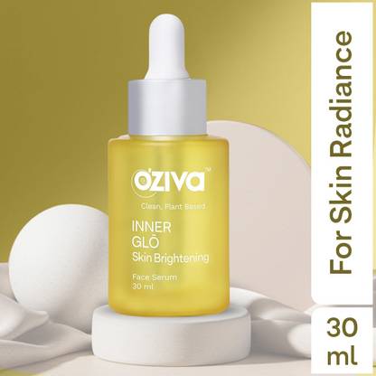 OZiva Inner Glo Skin Brightening Face Serum (with Phyto Vitamin C, Rosehip Oil, Turmeric & Saffron) for Even Tone, Radiance & Skin Glow
