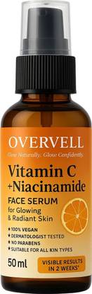 overvell Vitamin C + Niacinamide Face Serum for Glowing & Radiant Skin | 100% Vegan | No Parabens | Dermatologist Tested | Visible Results in 2 Weeks |