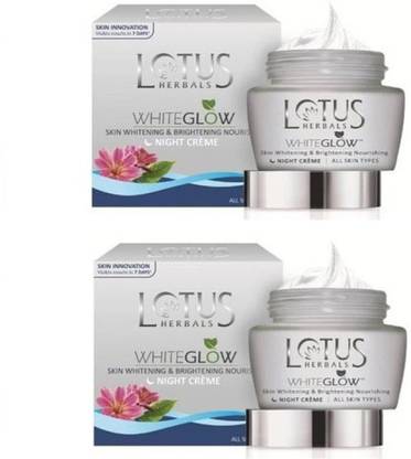 LOTUS HERBALS WhiteGlow Skin Whitening & Brightening Night Creme (pack of 2)