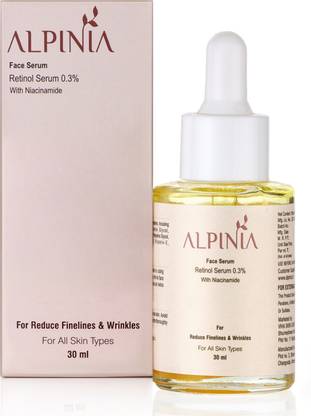 Alpinia 0.3% Retinol Face Serum with Niacinamide – Reduces Fine Lines, Wrinkles & Brightens Skin – For All Skin Types