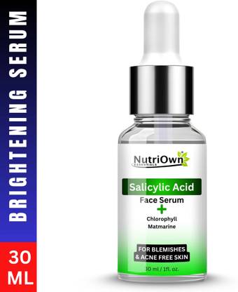 NutriOwn Salicylic Acid Face Serum with Chlorophyll & Matmarine | For Blemish & Acne-Free Skin