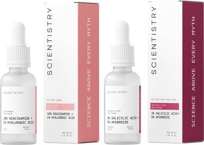 Scientistry Face Serum Combo With Niacinamide & Salicylic For Acne and Dark spots| 30+30 ML