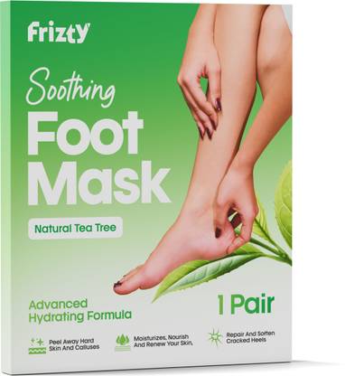Frizty Foot Mask Peeling Feet Mask, Foot Peel Off Mask, Peeling and Exfoliating Foot Mask, Remove Dry Skin & Callus, Peeling Mask for Baby Soft Feet, Hydrates Dry Feet (Tea Tree, Set of 1)