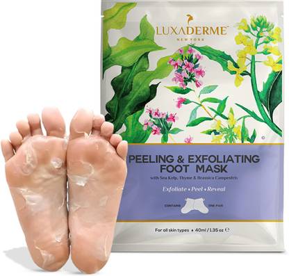 LuxaDerme Peeling & Exfoliating Foot Mask |off calluses, dry, and cracked skin