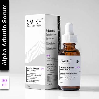 Smlkh 1.8% Alpha Arbutin Serum – Best Serum For Pigmentation , Dark Spots And Acne for All Skin Types | Suitable for both Men & Women