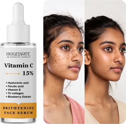 RoseBrite Vitamin C Face Serum – Hydrating & Brightening Daily Care with Hyaluronic Acid for Clear, Radiant & Moisturized Skin