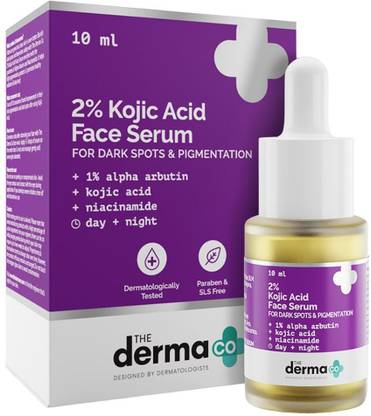 The Derma Co 2% Kojic Acid Face Serum I With 1% Alpha Arbutin & Niacinamide I For Dark Spots, Blemishes & Pigmentation I For All Skin types |