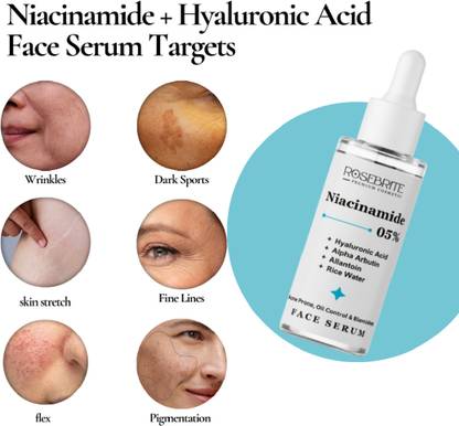 RoseBrite Lightweight, Oil-Free Niacinamide Serum with Alpha Arbutin & HA – Best for Brightening, Oil Control & Spot Fading