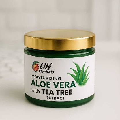 UH Herbals Aloe Vera Moisturizing Gel With Tea Tree Extract-Soothing, Hydrating & Clarifying Care for Skin & Hair
