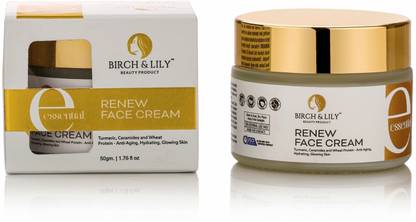 Birch and Lily Essentials Renew Face Cream | Hydrating & Revitalizing with Turmeric, Ceramides & Wheat Proteins
