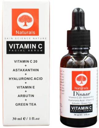 Dissar Vitamin C Facial Serum with Astaxanthin, Hyaluronic Acid, Vitamin E, Arbutin, and Green Tea