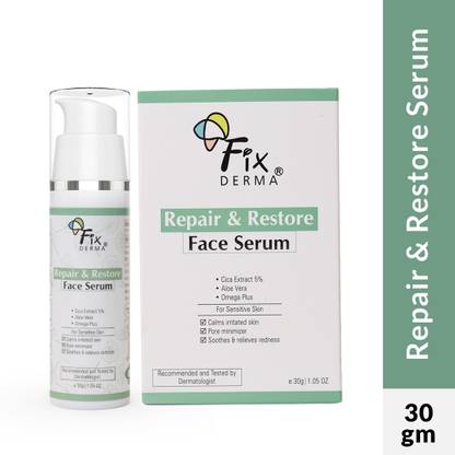Fixderma Cica Extract Repair & Restore Face Serum for Sensitive Skin, AloeVera Face Serum