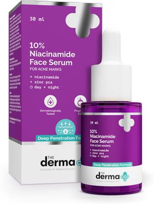 द डर्मा कंपनी 10% Niacinamide Face Serum with 2% Zinc Fades Acne Marks | Fights Acne | Controls Oil Production | Reduces Dark Spots|