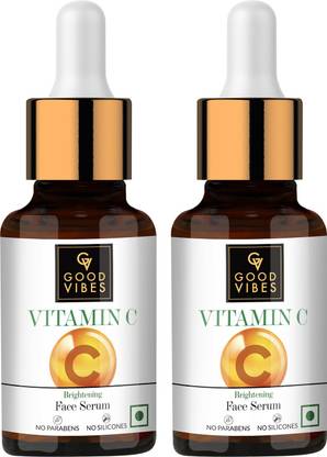 GOOD VIBES Vitamin C Brightening Face Serum - NEW (10 ml, Pack of 2)