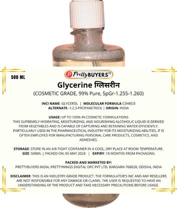PrettyBUYERS Glycerine (Glycerol) Pure Multi-Purpose Vegetable Glycerine