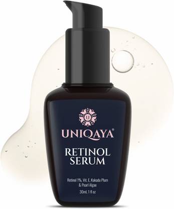 UNIQAYA Skin Plumping Retinol Serum With Vitamin E, Enriched With 1%Retinol, Kakadu Plum, And Pearl Algae- Oil-free- Skin Glowing And Plumping- Combats Hyperpigmentation, Reduces Fine Lines, Prevents Photoaging- Paraben Free, Sulfate Free,30ml