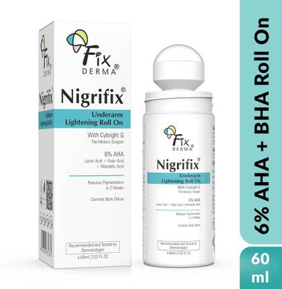 Fixderma Nigrifix Underarm Roll On With 6% AHA, Lactic Acid & 1% Mandelic for Men & Women