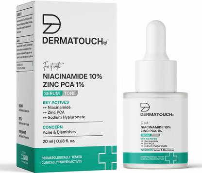 Dermatouch 10% Niacinamide Serum for Acne & Blemishes| Oil Balancing with Zinc PCA | For Acne Prone skin | 20ml