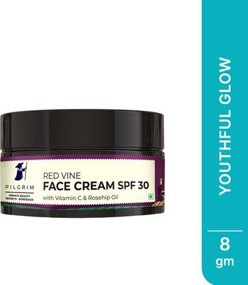 Pilgrim French Mini Red Vine Youthful Glow Moisturizer SPF 30 | Anti-Ageing & Hydrating (8 g)