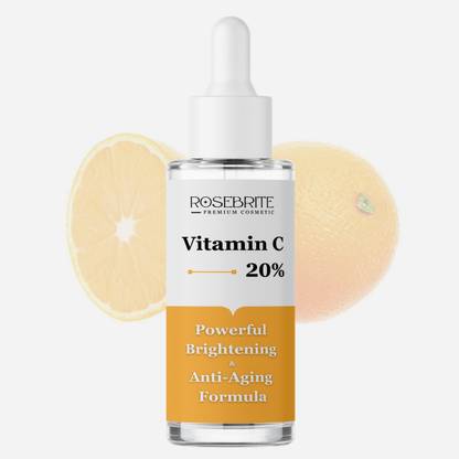 RoseBrite Brightening Face Serum with 20% Vitamin C – Fades Acne Marks, Uneven Tone & Dullness with Kojic & Niacinamide