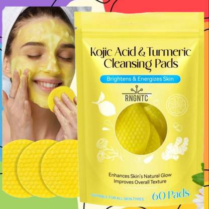 RNGNTC F Kojic Acid and Turmeric Cleansing Pads for Face, Dark Spots(60-PADS)
