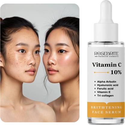 RoseBrite Vitamin C Face Serum for Skin Rejuvenation – Enhances Natural Glow, Reduces Dark Spots, Evens Skin Tone and Smooths Fine Lines