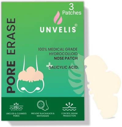 UNVELIS 2% Salicylic Acid Nose Patch for Pore Cleansing & Blackheads Removal | Hydrocolloid Nose Patch for Control Sebum Production (3 Patch)