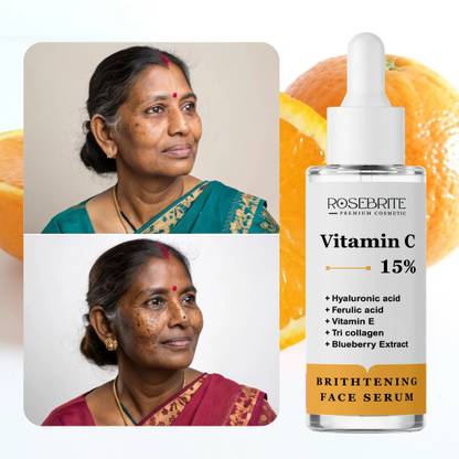 RoseBrite Daily Glow Serum – With Vitamin C, Vitamin E, Ferulic Acid & Hyaluronic Acid to Restore Skin Barrier & Smooth Texture