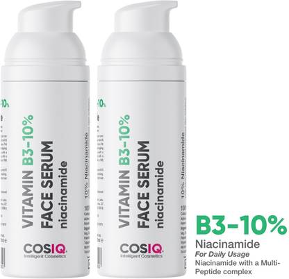 Cos-IQ Niacinamide Vitamin B3-10% High Dose Face Serum 1% Multi-Peptide Complex & 2% HA