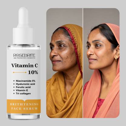 RoseBrite Antioxidant-Rich Serum – Vitamin C, Niacinamide, Tri-Collagen, HA & Vitamin E for Firm, Glowing Complexion