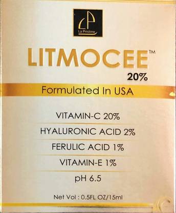la pristine LITMOCEE Vitamin C 20% Vitamin E and Fairness Brightening Facial Serum - 15 ml