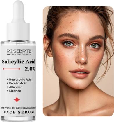RoseBrite Salicylic Acid Serum for Deep Cleansing – Hyaluronic & Ferulic Acid Blend Removes Excess Oil, Dirt & Dead Skin Cells, Leaving Skin Fresh & Smooth