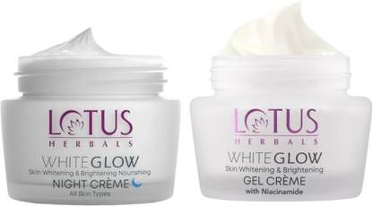 LOTUS HERBALS WhiteGlow Skin Whitening & Brightening Gel Cream AND Night Cream