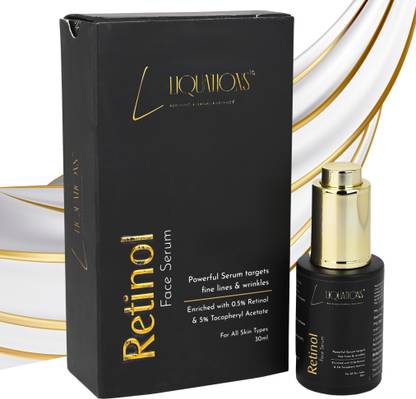 Liquations 0.5% Retinol & 5% Tocopheryl Acetate Face Serum | Face Serum With Niacinamide, Hyaluronic Acid & Allantoin | Targets Fine Lines & Wrinkles | For Men & Women | All Skin Types