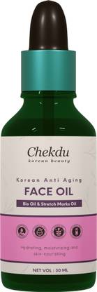 Chekdu Korean Anti-Aging Face Oil - Hydrating & Moisturizing Oil for Stretch Marks, Wrinkles & Fine Lines