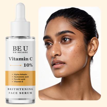 Be U Glow Enhancer Face Serum – With Alpha Arbutin, Ferulic Acid, Vitamin C & HA to Lighten Spots & Restore Radiance