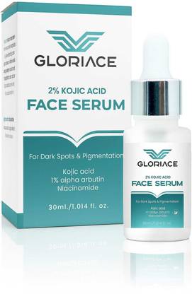 GLORIACE 2% Kojic Acid Face Serum I With 1% Alpha Arbutin & Niacinamide I For Dark Spots, Blemishes & Pigmentation I For All Skin types