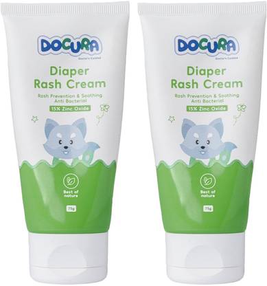 DOCURA Diaper Rash Cream Natural Solution for Treating and Preventing Diaper Rash (Pack Of 2 x 75g )