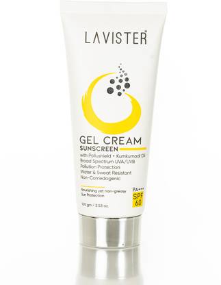 Lavister Lavister Gel Cream Sunscreen SPF 60 PA+++ - Experience Ultimate Sun Protection - Nourishing, Lightweight, and Non-Greasy Sun Care