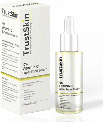 Trustskin 10% Vitamin C Serum With Alpha Arbutin and Turmeric Ext. For Skin Brightening