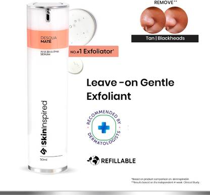 SkinInspired AHA+BHA+PHA Face Serum/Peeling Solution for Glowing Skin/Exfoliating Serum