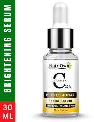 NutriOwn Vitamin C Serum for Radiant Skin & Hyper Pigmentation | Instantly Boosts Glow and Gradually Reduces Spots | Bright Complete Professional Vitamin C Booster
