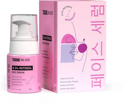 WHITE BLISS Korean 0.3% Retinol Encapsulated Face serum for Anti Aging with Q10 to Reduce Fine Lines & Wrinkles with Bakuchiol & copper tripeptide-1 | Suitable For All Skin Types