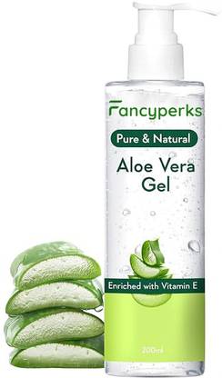 FANCYPERKS Pure & Natural Aloe Vera Gel - 200 Ml - Enriched With Vitamin E - Multipurpose Gel for Skin and Hair