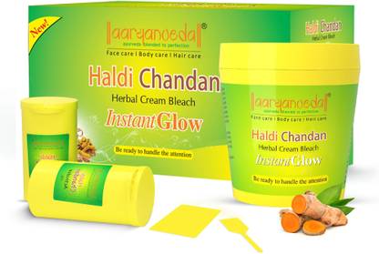 Aaryanveda Haldi-Chandan Bleach Cream Instant Glow Fairness Facial Pack for All Skin Types