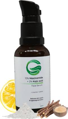 Greenviv 10%Niacinamide + 2%Kojic Acid De-Pigmentation Face Serum | with Licorice & Lemon | Reduces Dark Spots & Pigmentation