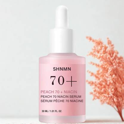 SHNMN Peach 70+ Niacinamide Serum - Brightening Deep Hydrating Face Serum Quick Absorbing Lightweight Hyperpigmentation Treatment Reducing Melanin Daily Clean Beauty