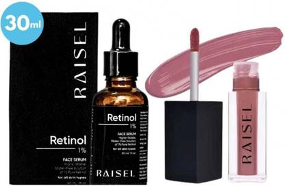 Raisel Face Serum For All Skin Type 60ml- Brightens Your Skin and Matte Liquid Lipsticks with 12 Hour Coverage
