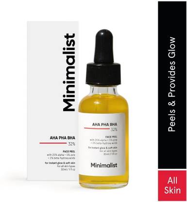 Minimalist AHA 25% + BHA 2% + PHA 5% Peeling Solution for Glowing Skin | AHA BHA Exfoliant With PHA