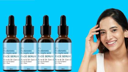 house of common 2% Salicylic Acid + Hyaluronic Acid Face Serum for Acne, Blackheads & Hydration (30ml) Pack of 4